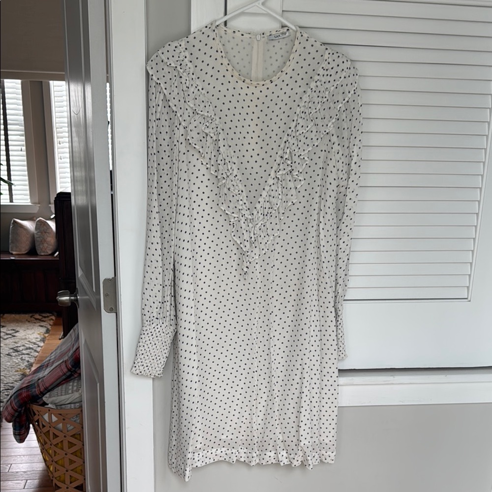 Ganni White Polka Dot Dress